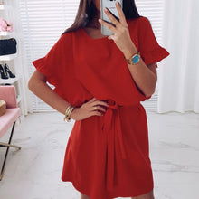 Load image into Gallery viewer, Bigsweety Summer Party Dress Short Batwing Sleeve O-Neck Dress Women Fashion Sashes Mini Dresses Female Sexy Dress With Belt